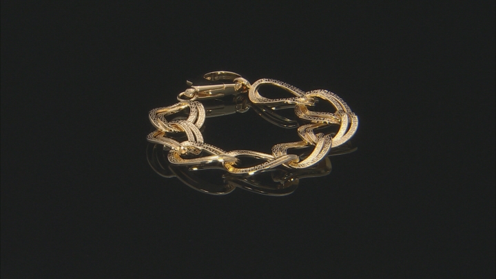 18k Yellow Gold Over Bronze Bracelet 8 inch Video Thumbnail