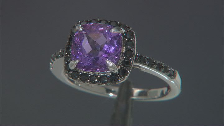 Purple Amethyst Rhodium Over Sterling Silver Ring 2.49ctw Video Thumbnail
