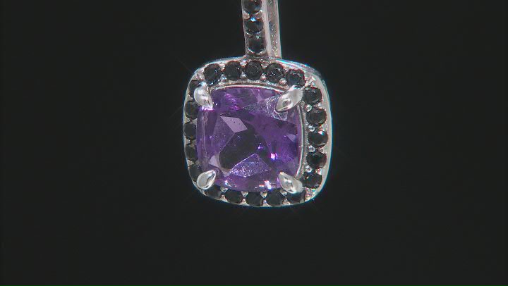Purple Brazilian Amethyst Rhodium Over Sterling Silver Pendant With Chain 1.85ctw Video Thumbnail