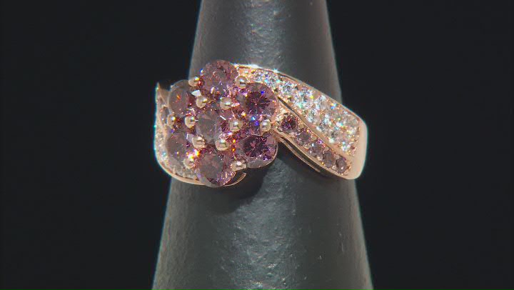 Blush And White Cubic Zirconia 18K Rose Gold Over Sterling Silver Ring 4.00ctw Video Thumbnail