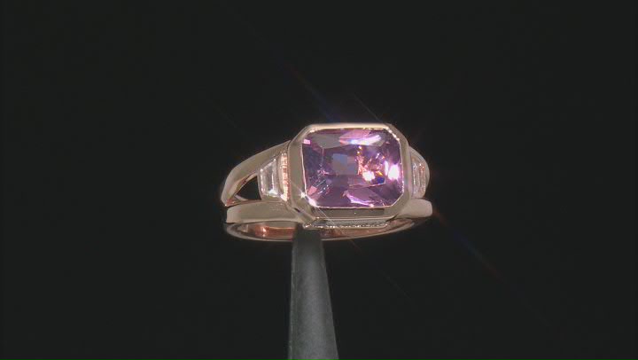 Blush And White Cubic Zirconia 18K Rose Gold Over Sterling Silver Ring 3.59ctw Video Thumbnail
