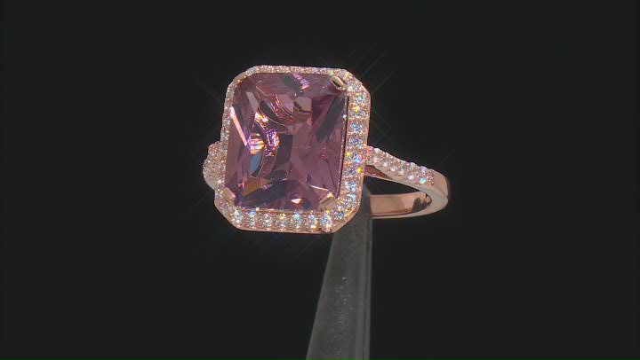Blush Zircon Simulant And White Cubic Zirconia 18k Rose Gold Over Sterling Silver Ring 6.25ctw Video Thumbnail