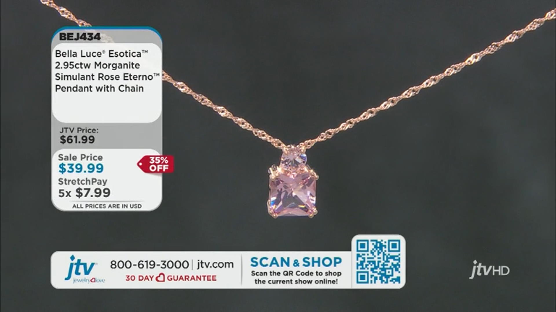 Morganite Simulant 18k Rose Gold Over Silver Pendant With Chain 2.95ctw Video Thumbnail