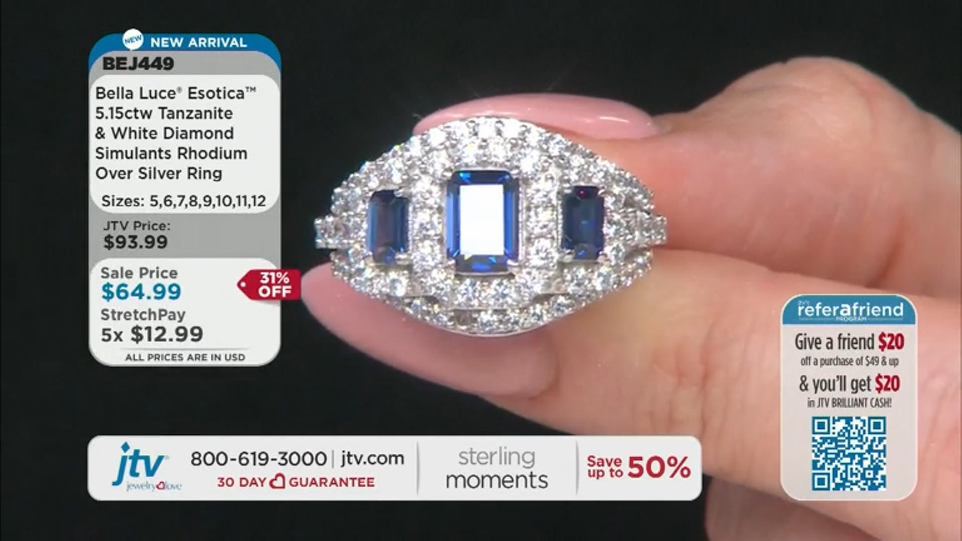 Blue And White Cubic Zirconia Rhodium Over Sterling Silver Ring 5.15ctw Video Thumbnail