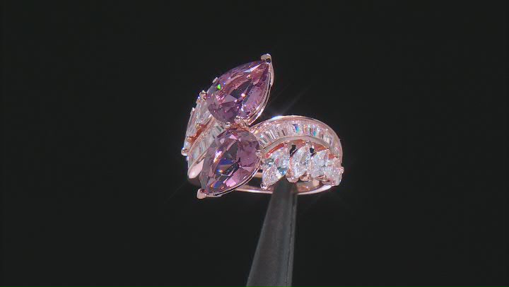 Blush Zircon Simulant And White Cubic Zirconia 18k Rose Gold Over Sterling Silver Ring 6.75ctw Video Thumbnail