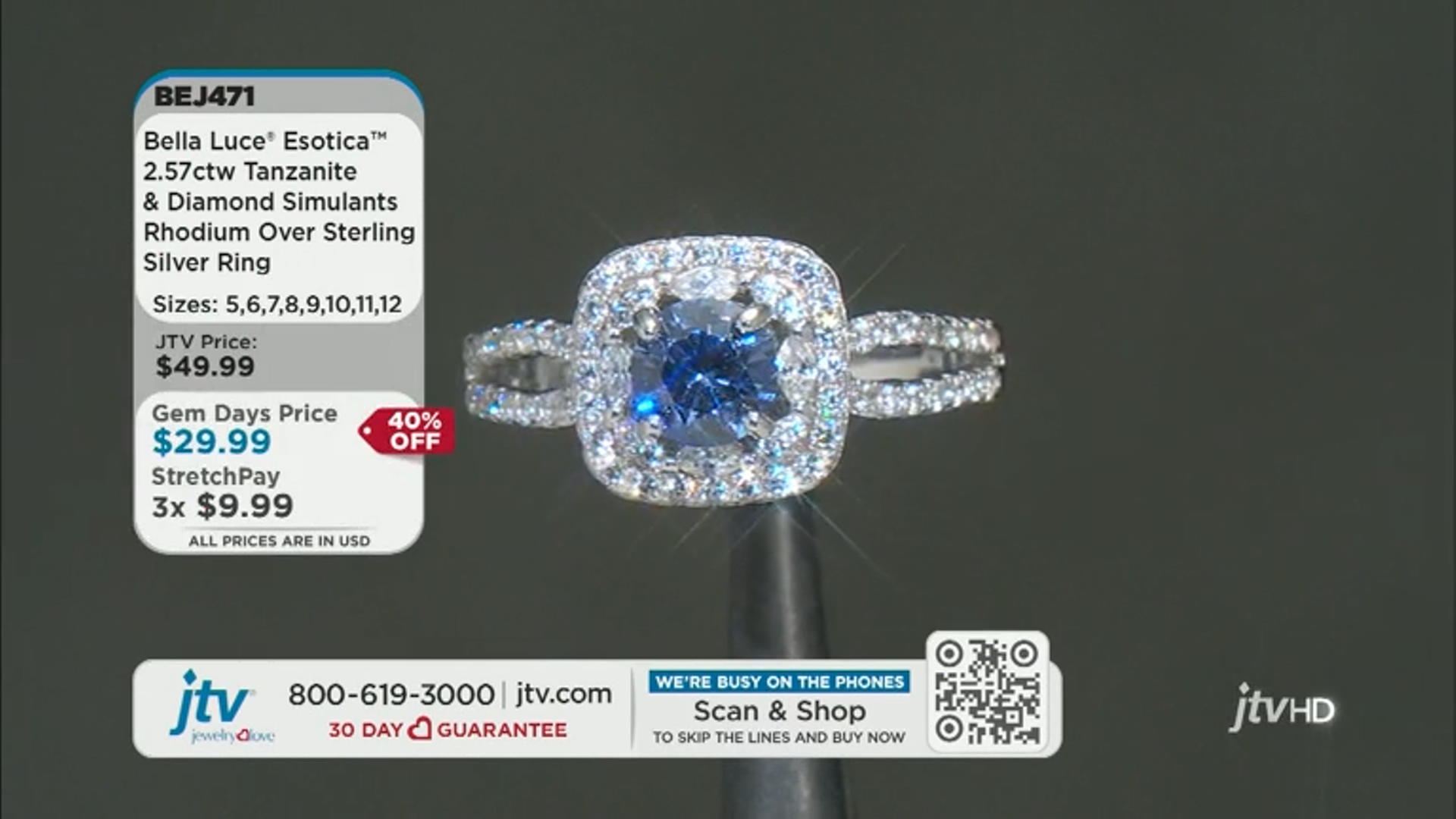 Blue And White Cubic Zirconia Rhodium Over Sterling Silver Ring 2.57ctw Video Thumbnail