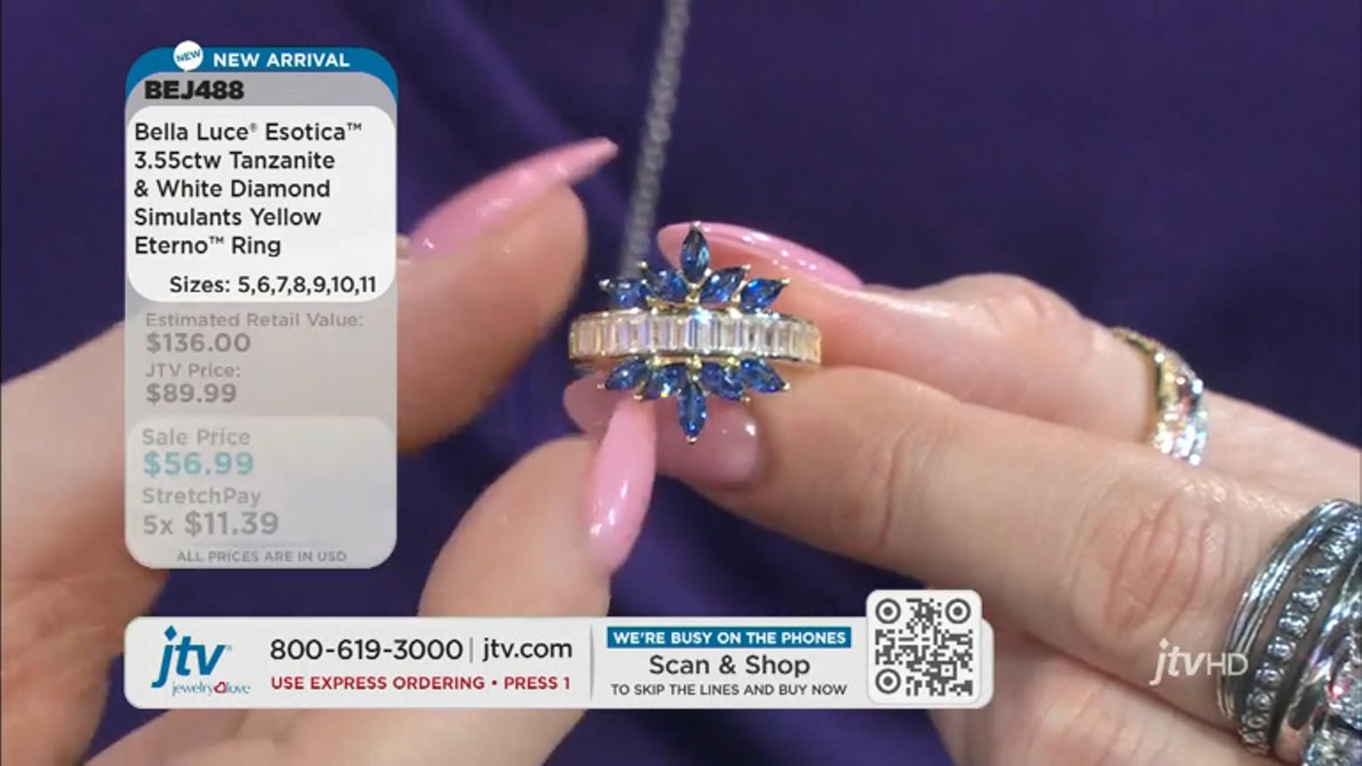 Blue And White Cubic Zirconia 18k Yellow Gold Over Sterling Silver Ring 3.55ctw Video Thumbnail