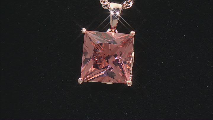 Peach Morganite Simulant 18k Rose Gold Over Sterling Silver Pendant with Chain 5.03ctw Video Thumbnail