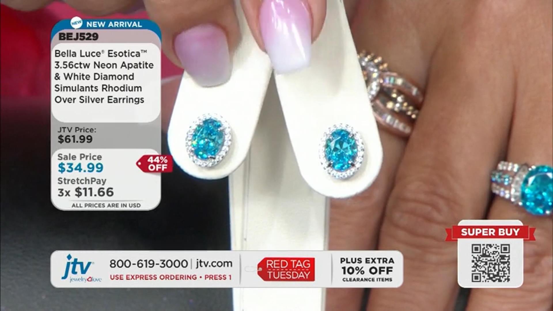 Blue And White Cubic Zirconia Rhodium Over Sterling Silver Earrings 3.56ctw Video Thumbnail