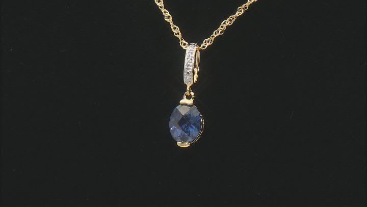 Blue And White Cubic Zirconia 18k Yellow Gold Over Sterling Silver Pendant With Chain 3.58ctw Video Thumbnail