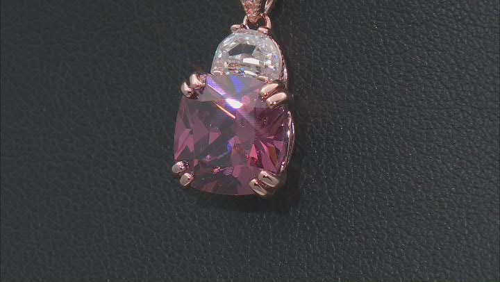 Blush And White Cubic Zirconia 18k Rose Gold Over Sterling Silver Pendant With Chain 8.60ctw Video Thumbnail