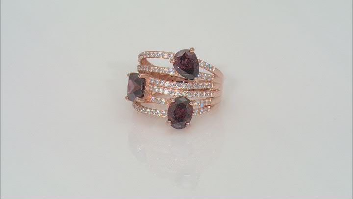 Blush And White Cubic Zirconia 18k Rose Gold Over Sterling Silver Ring 8.01ctw Video Thumbnail