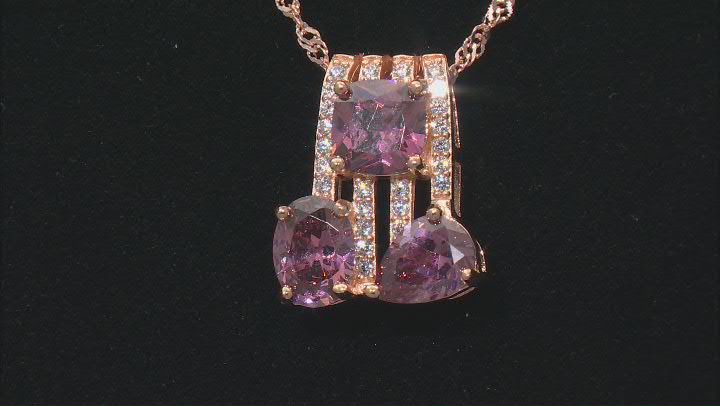 Blush And White Cubic Zirconia 18k Rose Gold Over Sterling Silver Pendant With Chain 8.01ctw Video Thumbnail