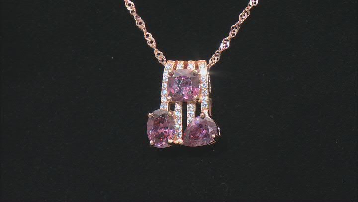 Blush And White Cubic Zirconia 18k Rose Gold Over Sterling Silver Pendant With Chain 8.01ctw Video Thumbnail