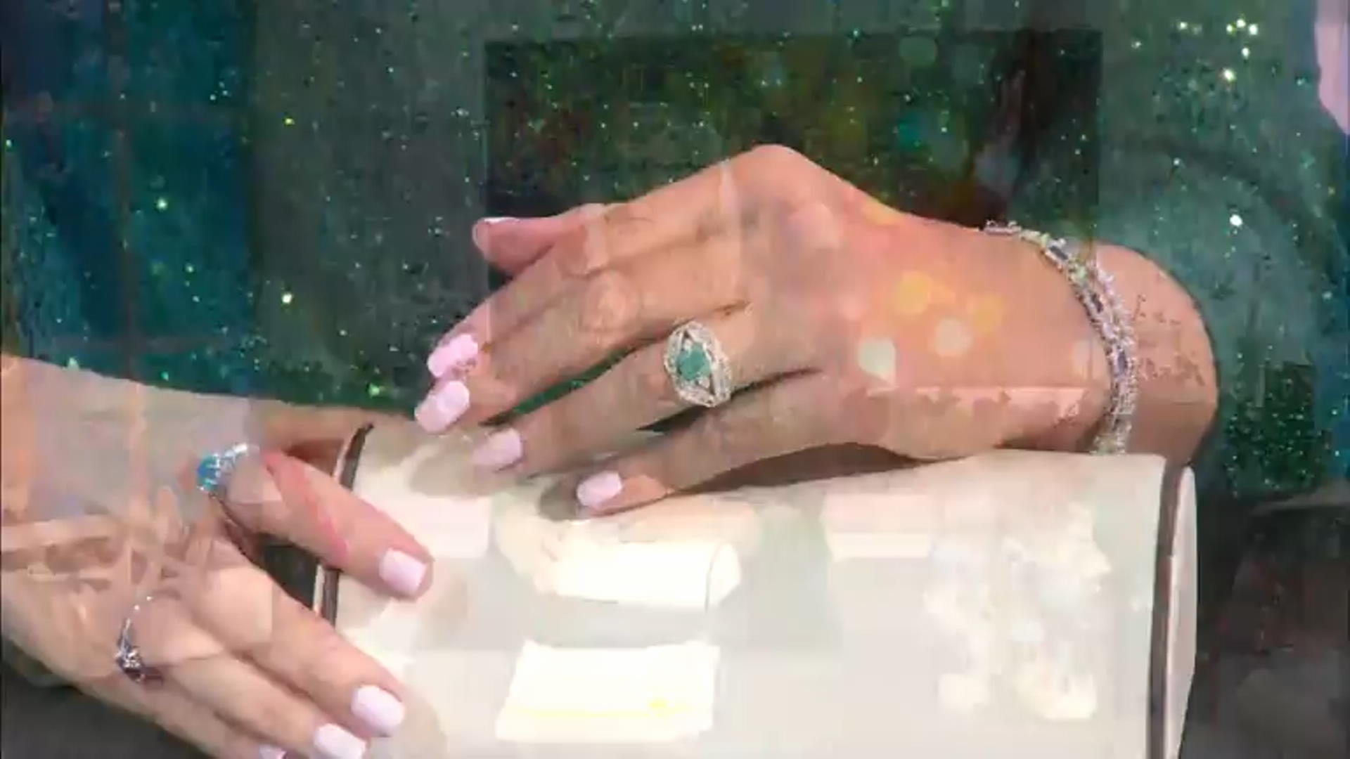 Blue And White Cubic Zirconia Rhodium Over Silver Ice Cut Ring 7.26ctw Video Thumbnail