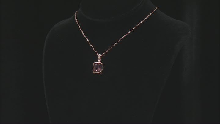 Blush Zircon Simulant And White Cubic Zirconia 18k Rose Gold Over Sterling Silver Pendant 6.33ctw Video Thumbnail