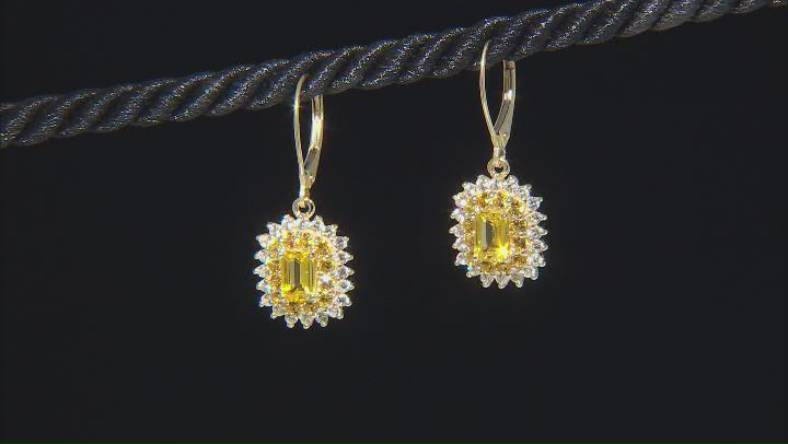 Yellow Sapphire 10k Yellow Gold Dangle Earrings 3.23ctw Video Thumbnail