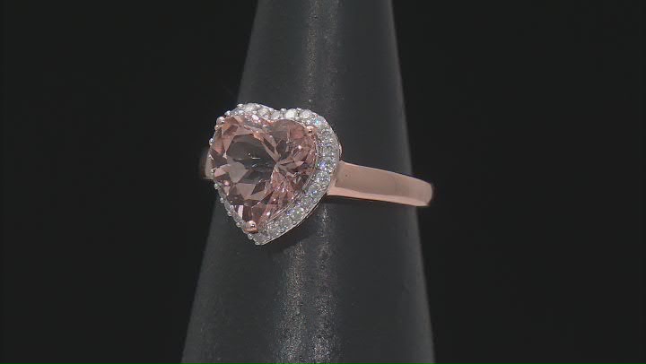 Peach Morganite 10k Rose Gold Ring 3.23ctw Video Thumbnail