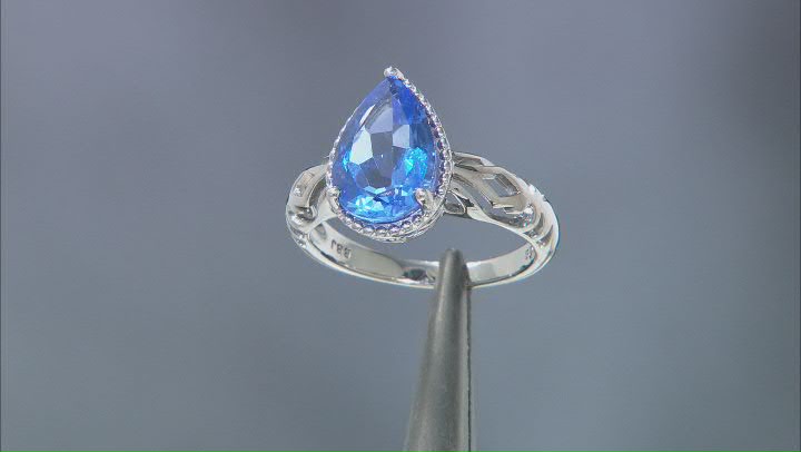 Blue Color Change Fluorite Black Rhodium Over Sterling Silver Ring 2.70ctw Video Thumbnail