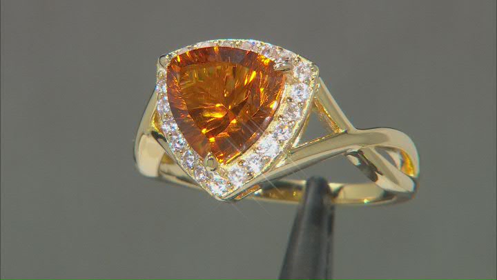 Orange Madeira Citrine 18k Yellow Gold Over Sterling Silver Ring 2.66ctw Video Thumbnail