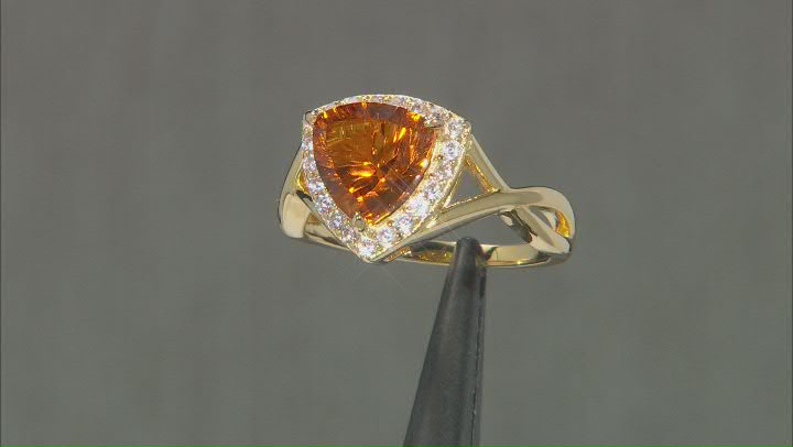 Orange Madeira Citrine 18k Yellow Gold Over Sterling Silver Ring 2.66ctw Video Thumbnail