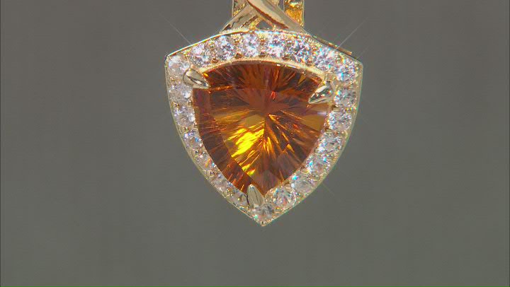 Orange Madeira Citrine 18k Yellow Gold Over Silver Pendant With Chain 2.50ctw Video Thumbnail