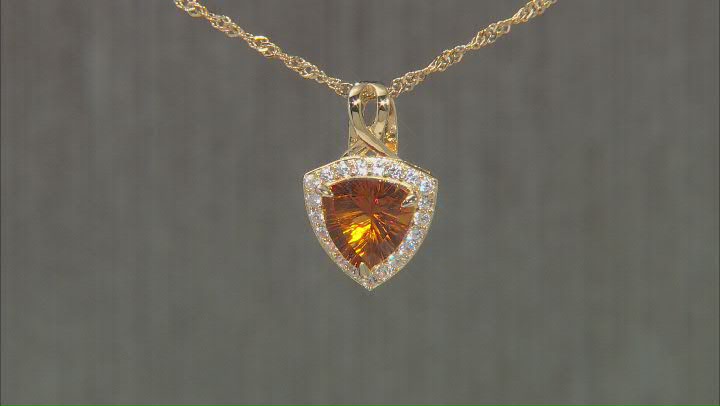 Orange Madeira Citrine 18k Yellow Gold Over Silver Pendant With Chain 2.50ctw Video Thumbnail