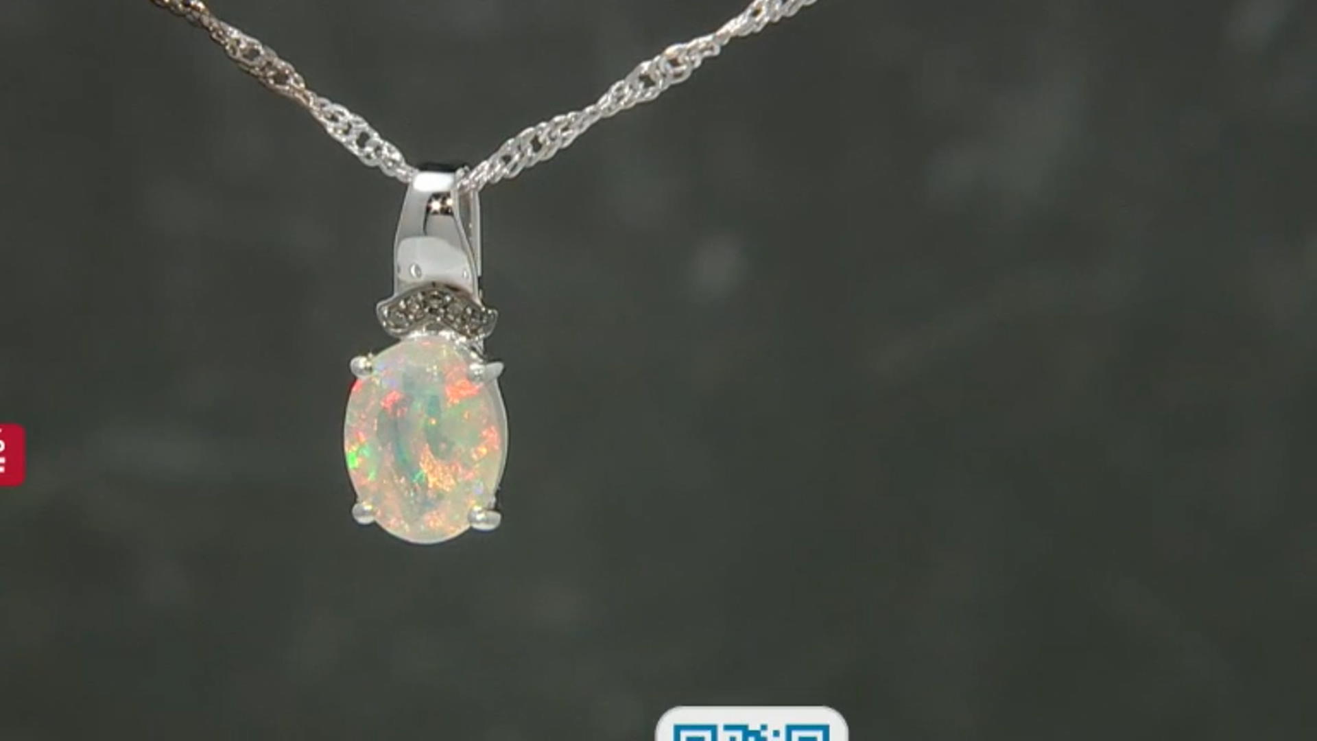 White Ethiopian Opal Rhodium Over Sterling Silver Pendant With Chain 0.78ctw Video Thumbnail