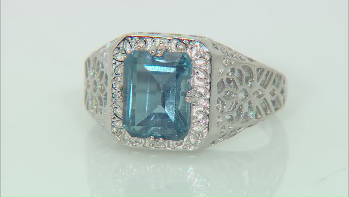 London Blue Topaz Rhodium Over Sterling Silver Solitaire Ring 2.57ct Video Thumbnail