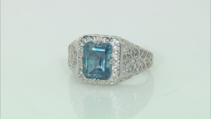 London Blue Topaz Rhodium Over Sterling Silver Solitaire Ring 2.57ct Video Thumbnail