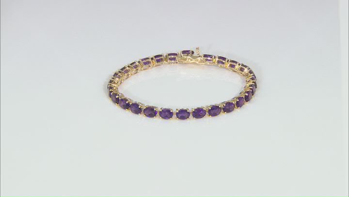 Purple Amethyst 18K Yellow Gold Over Sterling Silver Bracelet 15.10ctw Video Thumbnail