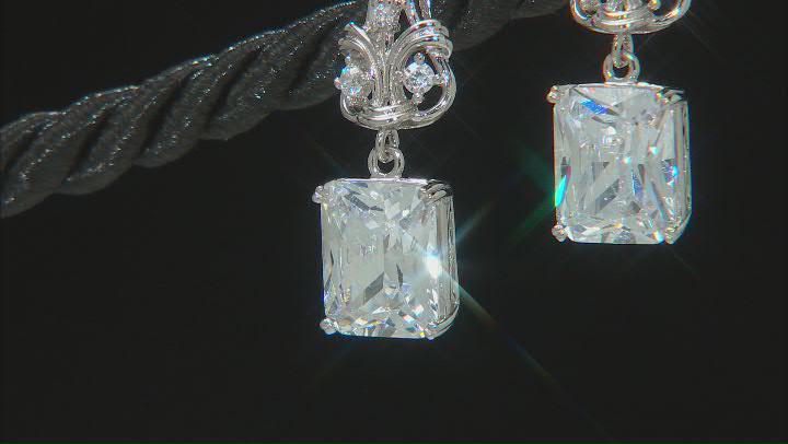 White Cubic Zirconia Rhodium Over Silver Earrings (8.03ctw DEW) Video Thumbnail