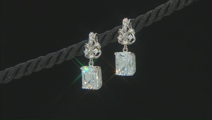 White Cubic Zirconia Rhodium Over Silver Earrings (8.03ctw DEW) Video Thumbnail