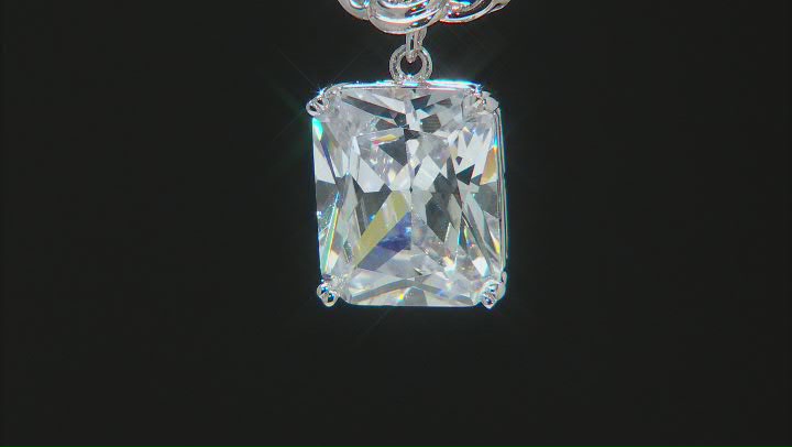 White Cubic Zirconia Rhodium Over Silver Pendant With Chain (7.43ctw DEW) Video Thumbnail