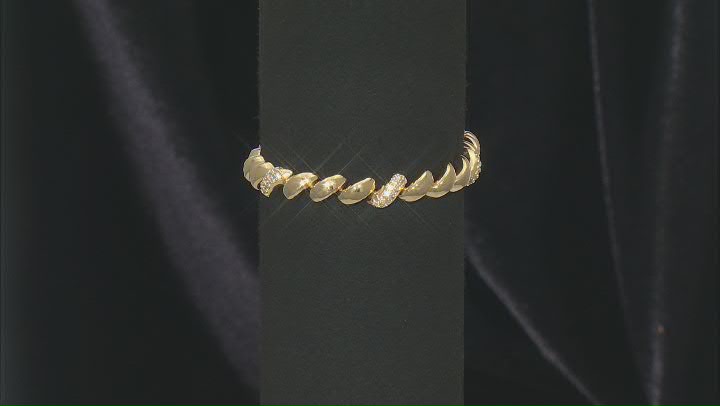 White Cubic Zirconia 18k Yellow Gold Over Sterling Silver San Marco Bracelet 0.90ctw Video Thumbnail