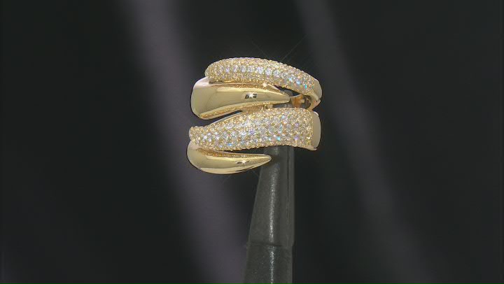 White Cubic Zirconia 18k Yellow Gold Over Sterling Silver Ring 0.95ctw Video Thumbnail