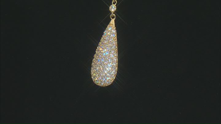 White Cubic Zirconia 18k Yellow Gold Over Sterling Silver Pendant With Forzatina Chain 1.89ctw Video Thumbnail