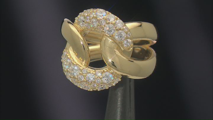 White Cubic Zirconia 18k Yellow Gold Over Sterling Silver Ring 0.95ctw Video Thumbnail