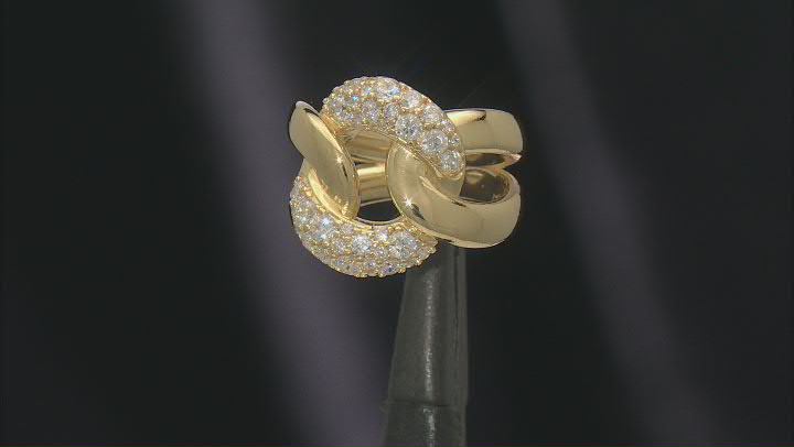 White Cubic Zirconia 18k Yellow Gold Over Sterling Silver Ring 0.95ctw Video Thumbnail