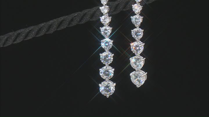 White Cubic Zirconia Rhodium Over Sterling Silver Earrings 9.88ctw Video Thumbnail
