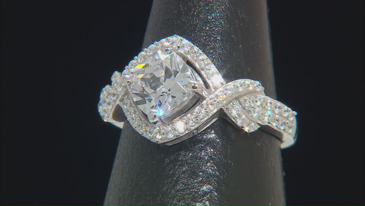 White Cubic Zirconia Rhodium Over Sterling Silver Ring 3.00ctw Video Thumbnail