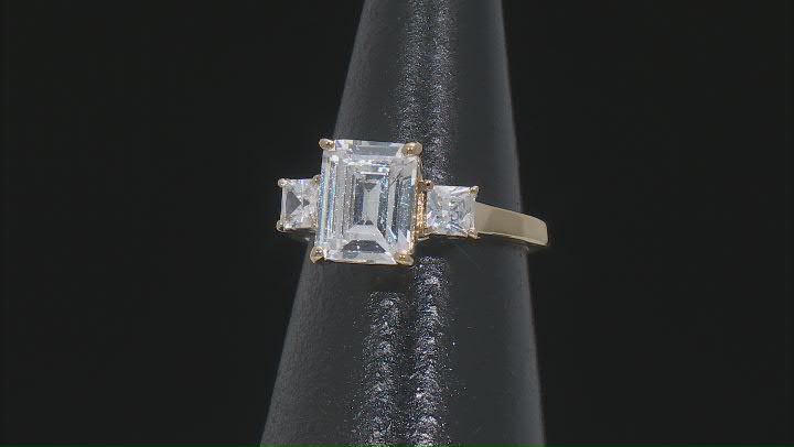 White Cubic Zirconia 18k Yellow Gold Over Sterling Silver Ring 5.70ctw Video Thumbnail