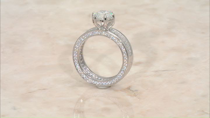 White Cubic Zirconia Rhodium Over Sterling Silver Ring 3.52ctw Video Thumbnail