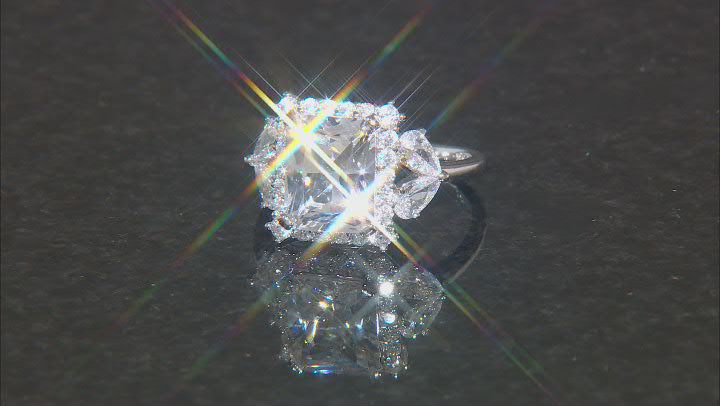 White Cubic Zirconia Platinum Over Sterling Silver 27th Anniversary Ring 6.62ctw Video Thumbnail