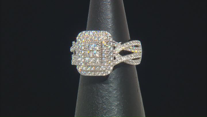 White Cubic Zirconia Rhodium Over Sterling Silver Ring Set 2.00ctw Video Thumbnail