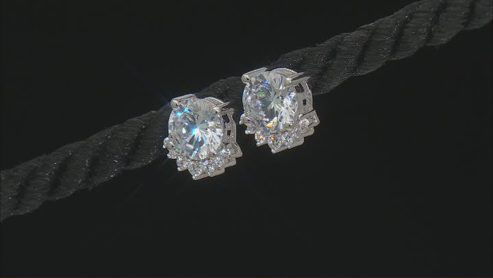 White Cubic Zirconia Rhodium Over Sterling Silver Earrings 4.60ctw Video Thumbnail