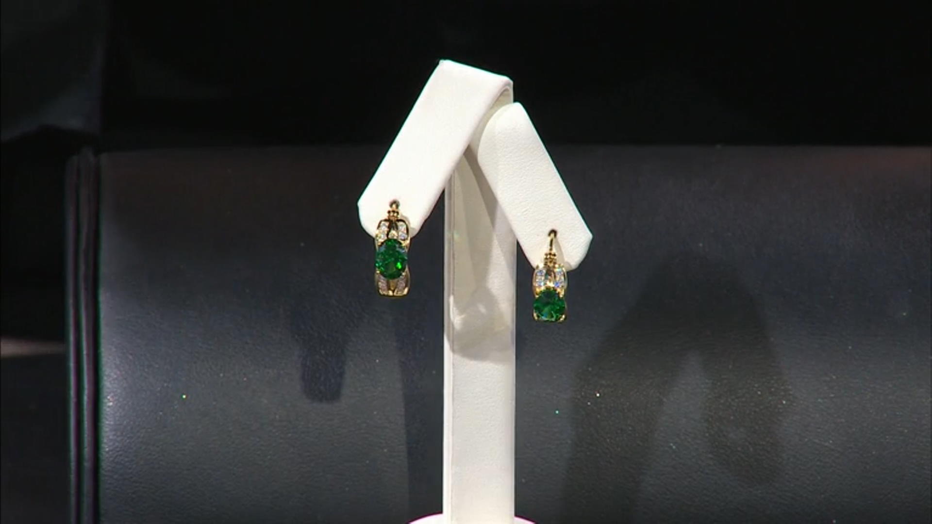 Green And White Cubic Zirconia 18k Yellow Gold Over Sterling Silver Hoops 4.40ctw Video Thumbnail
