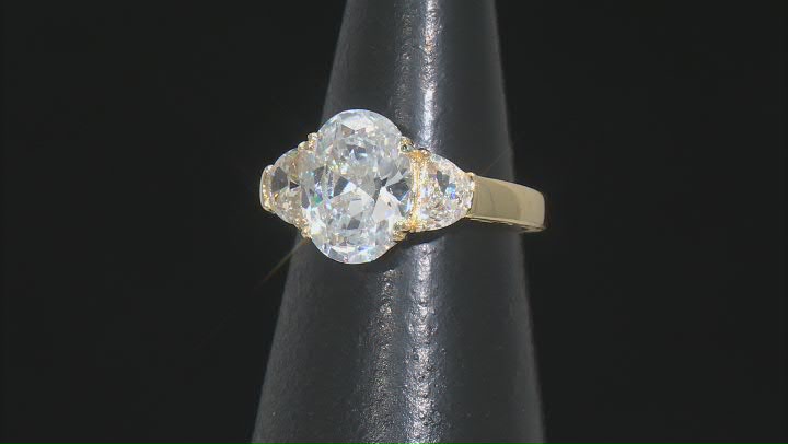 White Cubic Zirconia 18k Yellow Gold Over Sterling Silver Ring 7.74ctw Video Thumbnail