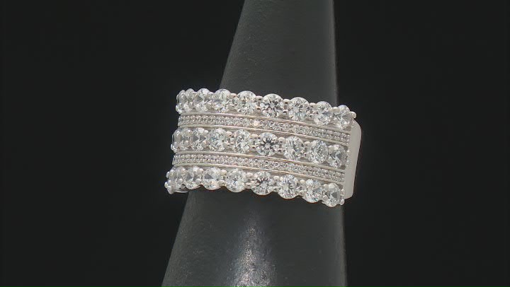 White Cubic Zirconia Rhodium Over Sterling Silver Ring 5.25ctw Video Thumbnail