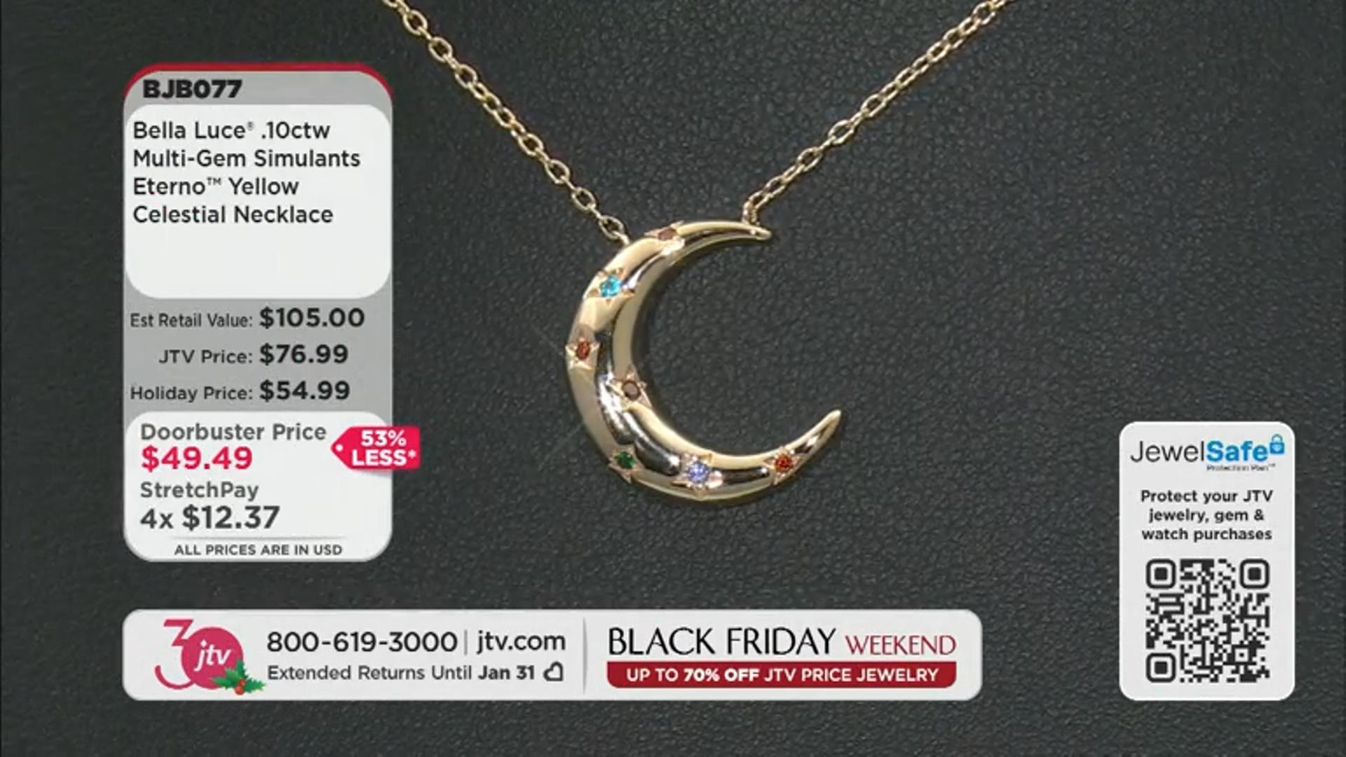Multi-Gem Simulants 18k Yellow Gold Over Silver Celestial Necklace 0.10ctw Video Thumbnail